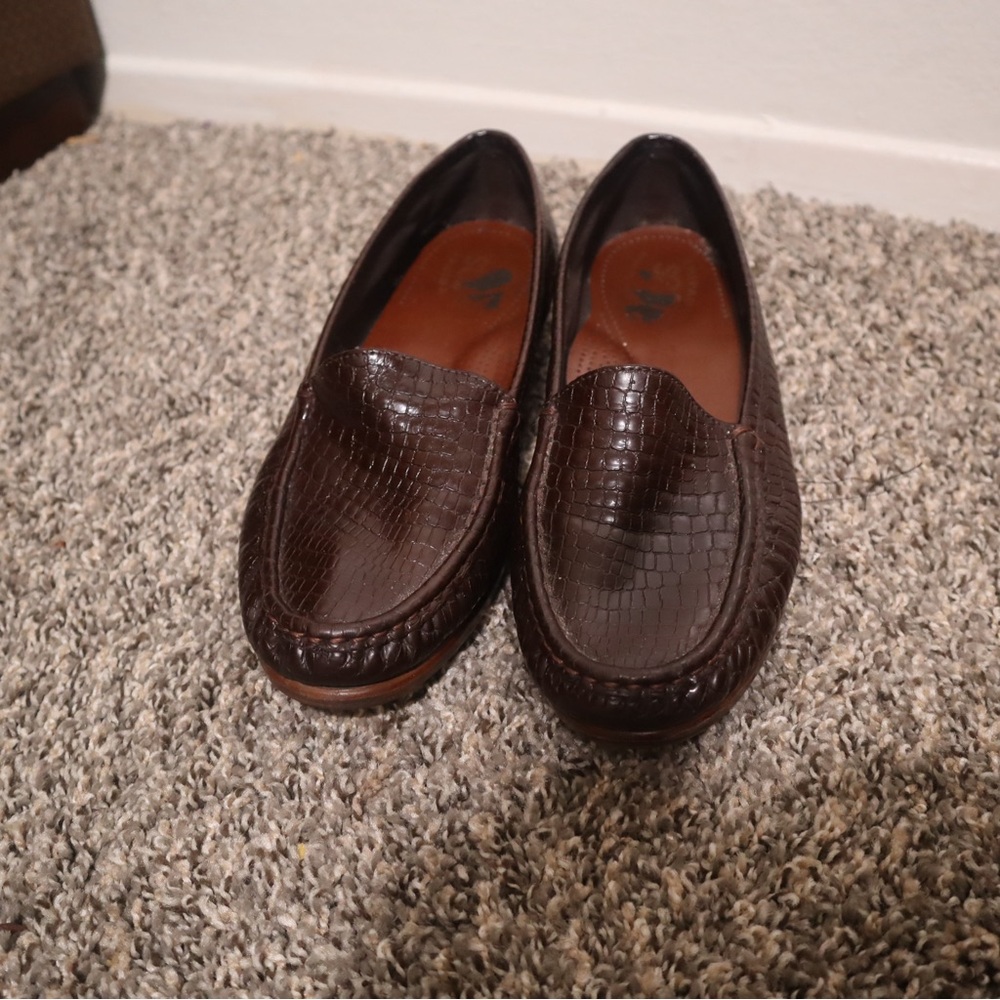 SAS Tripad Comfort Loafers Brown Faux Snake Skin Slip on Shoes Women’s sz 7